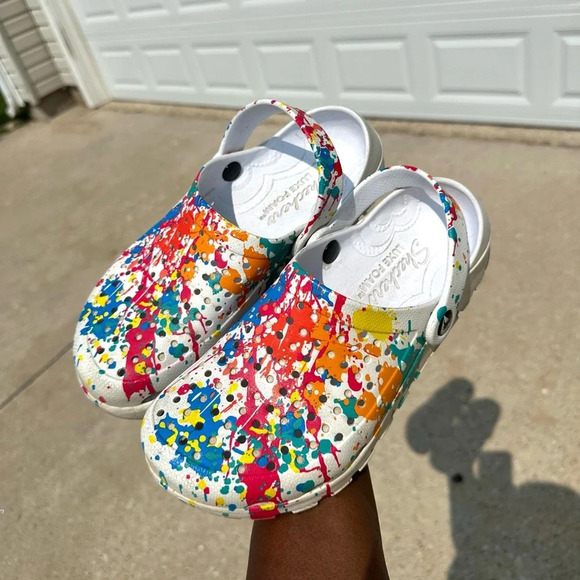 Skechers Women's Cali Gear Footsteps Splash Clog‎ - White - Picture 4 of 15